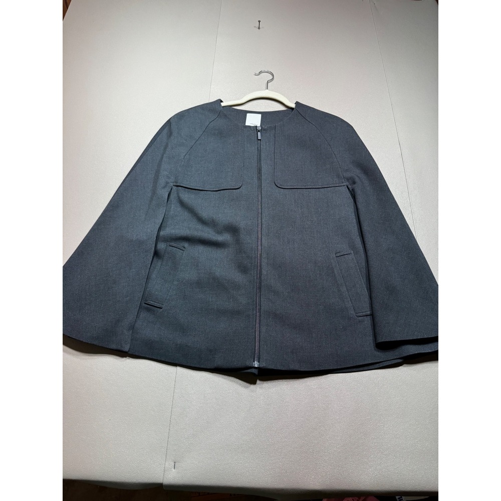 Halogen Womens‎ Charcoal Grey Zip Front Cape Jacket Coat Size Medium HA317935MI